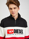 Diesel Cremefarbener und schwarzer Herren Hoodie Diesel