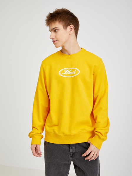 Diesel Gelber Herren-Kapuzenpullover Diesel