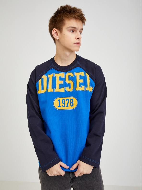 Diesel Diesel Herren-Sweatshirt schwarz und blau