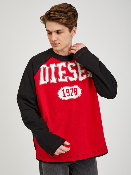 Diesel Diesel Herren Sweatshirt schwarz und rot