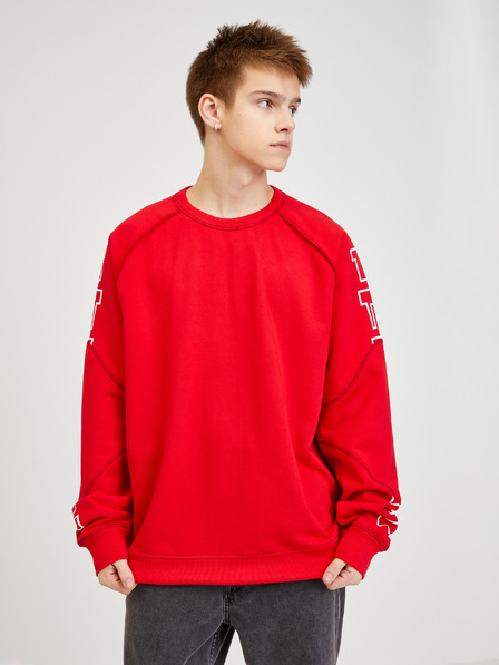 Diesel Roter Herren-Kapuzenpullover Diesel