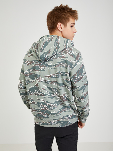 Diesel Grüner gemusterter Herren-Kapuzenpullover Diesel