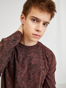 Diesel Diesel Herren Langarm-T-Shirt mit burgunderrotem Muster