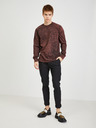 Diesel Diesel Herren Langarm-T-Shirt mit burgunderrotem Muster