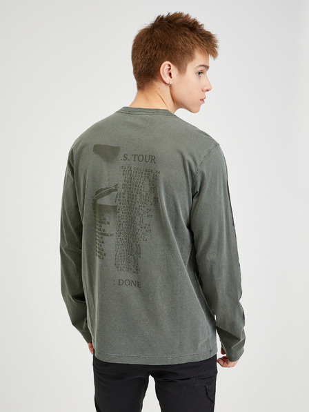 Diesel Diesel Dunkelgrünes Herren T-Shirt mit langen Ärmeln