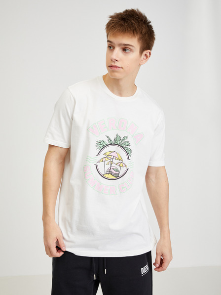 Diesel Weißes Herren-T-Shirt Diesel
