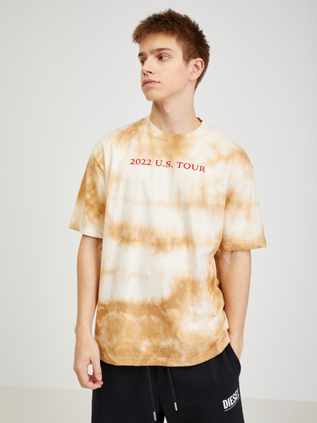 Diesel Beige Herren Batik-T-Shirt Diesel