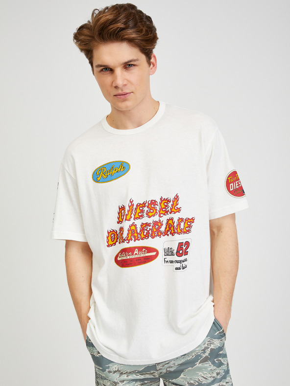 Diesel Weißes Herren-T-Shirt Diesel