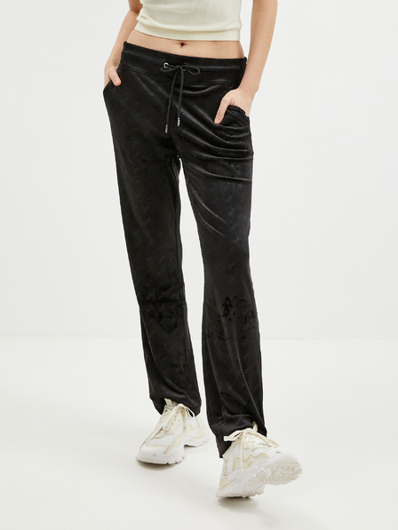 DKNY Schwarze Frauen Samt Jogginghose DKNY