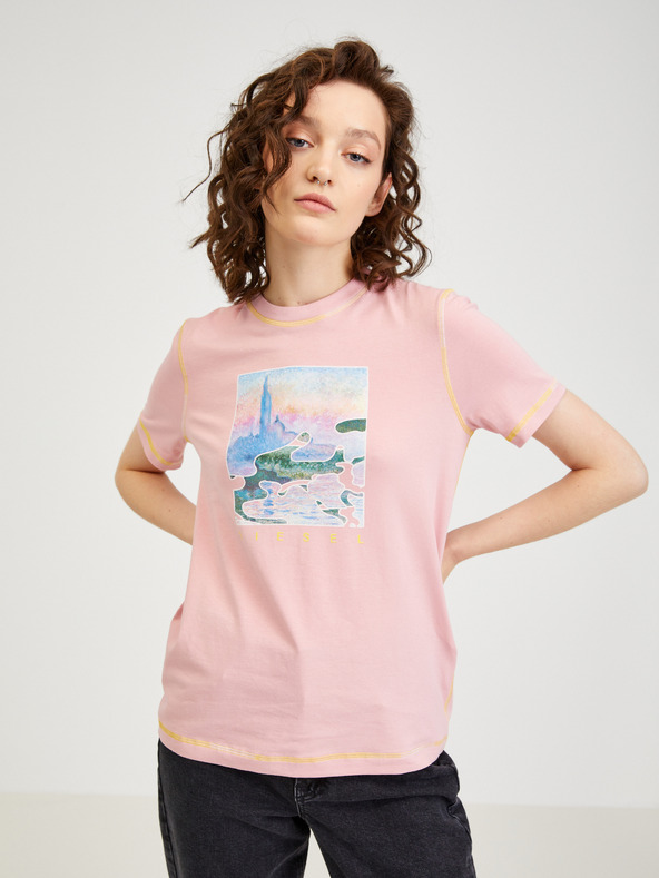 Diesel Hellrosa Diesel Damen T-Shirt