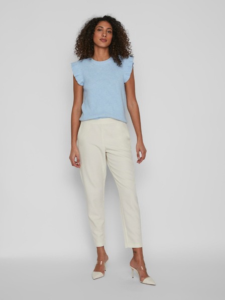 Vila Hellblaues geripptes T-Shirt für Frauen VILA Ril