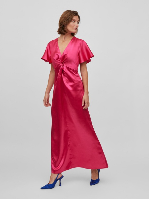 Vila Dunkelrosa Damen Satin Maxikleid VILA Sittas