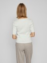Vila Weißes geripptes Damen-T-Shirt VILA Lana