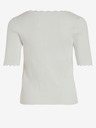 Vila Weißes geripptes Damen-T-Shirt VILA Lana