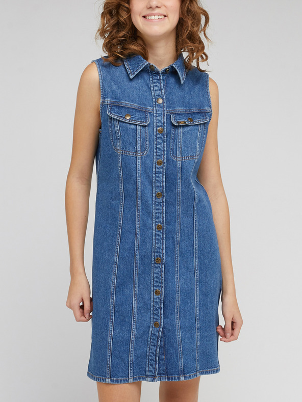 Lee Blaues Damen-Denim-Kleid Lee