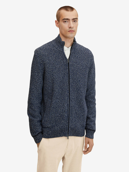 Tom Tailor Dunkelblauer Tom Tailor Herren Pullover mit gestreiftem Reißverschluss