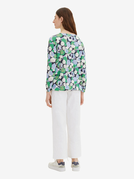 Tom Tailor Grünes gemustertes langärmeliges Damen-T-Shirt Tom Tailor
