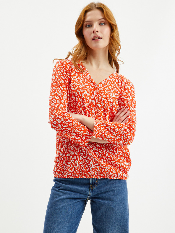 Tom Tailor Tom Tailor Rotes Damen T-Shirt mit Blumenmuster