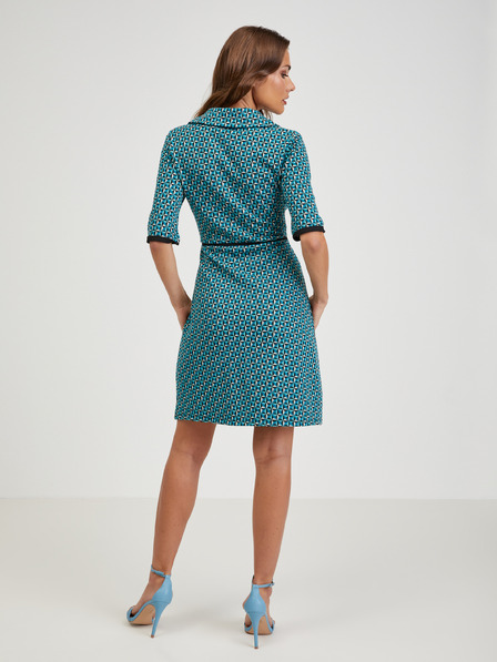 Orsay Petrolfarbenes gemustertes Damen-Kleid ORSAY
