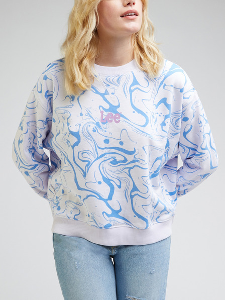 Lee Lee blau-weiß gemustertes Damen-Sweatshirt