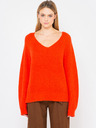 CAMAIEU Orangefarbene lockere Damen-Strickjacke CAMAIEU