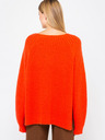 CAMAIEU Orangefarbene lockere Damen-Strickjacke CAMAIEU