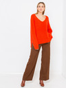 CAMAIEU Orangefarbene lockere Damen-Strickjacke CAMAIEU