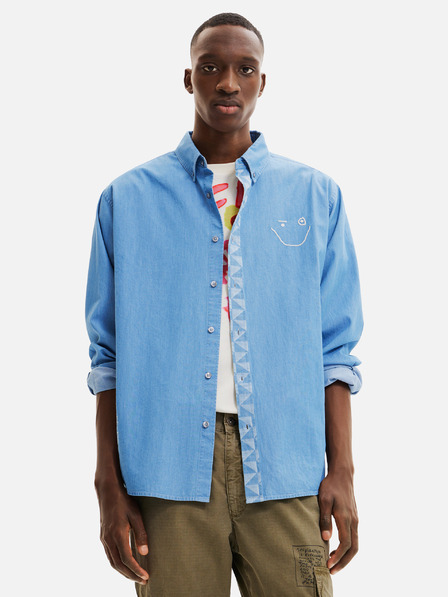 Desigual Blaues Desigual Gabriel Denim-Hemd für Herren
