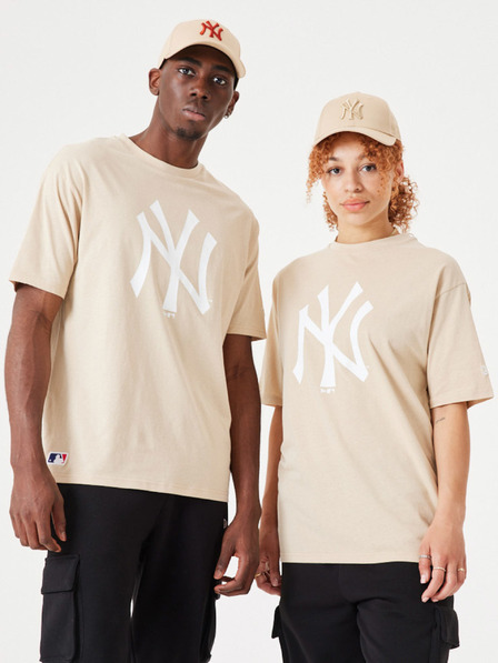 New Era Beigefarbenes Unisex-T-Shirt New Era