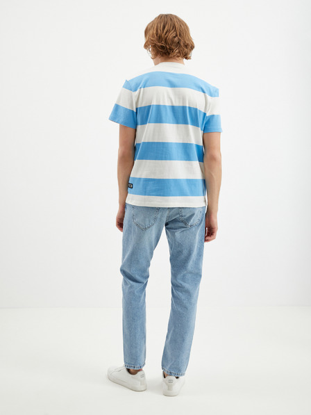 Tom Tailor Denim Weiß und blau gestreiftes Herren-T-Shirt Tom Tailor Denim