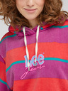 Lee Dunkelrosa gestreiftes Kurzarm-Sweatshirt für Damen Lee