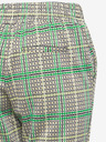 ICHI ICHI Beige und grün karierte Damenhose