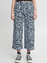 ICHI Schwarz und blau gemusterte Damen-Kurzhose ICHI