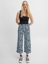 ICHI Schwarz und blau gemusterte Damen-Kurzhose ICHI