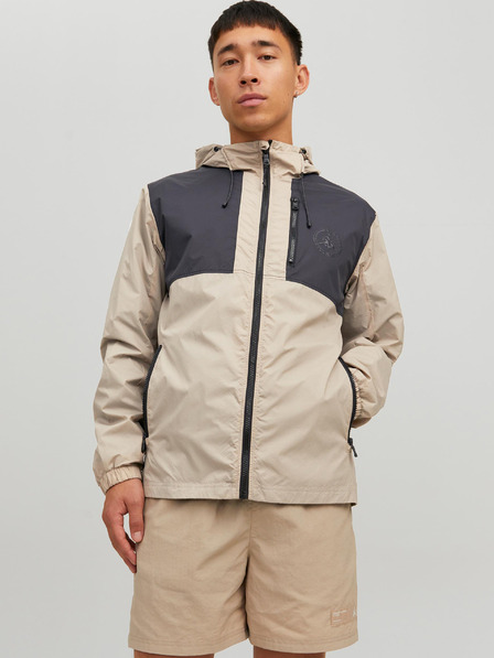 Jack & Jones Cremefarbene leichte Jack & Jones Filo Herren-Kapuzenjacke
