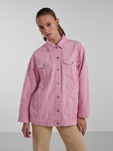 Pieces Rosa Damen-Jeansjacke in Übergröße Pieces Tika