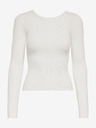 ONLY Weißer Pullover mit Schlitz auf der Rückseite NUR Emmy