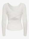 ONLY Weißer Pullover mit Schlitz auf der Rückseite NUR Emmy