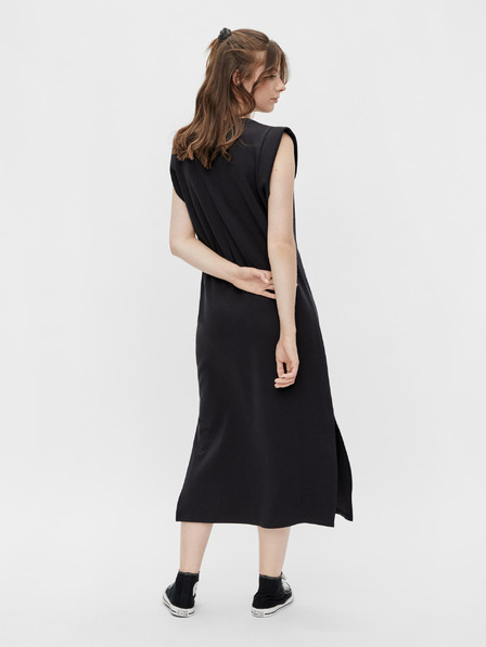 Pieces Schwarzes Damen Basic Maxikleid Pieces Chilli