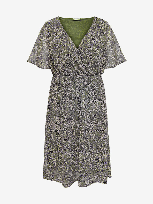 ONLY CARMAKOMA Khakifarbenes gemustertes Damenkleid ONLY CARMAKOMA Inessa