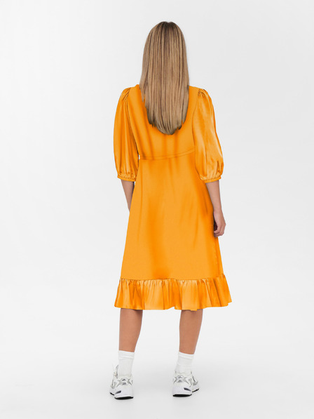 ONLY Orangefarbener Wickel-Midi aus Satin ONLY Olivia