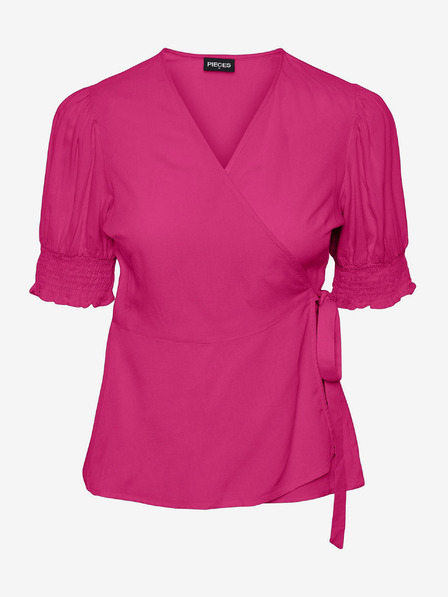 Pieces Dunkelrosa Damen-Wickelbluse Pieces Tala