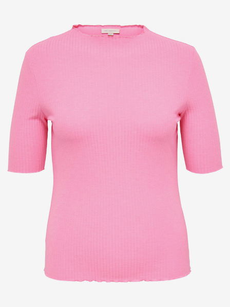 ONLY CARMAKOMA Rosa Geripptes Damen-T-Shirt ONLY CARMAKOMA Ally