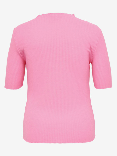 ONLY CARMAKOMA Rosa Geripptes Damen-T-Shirt ONLY CARMAKOMA Ally