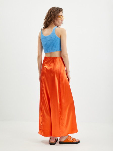 Vila Orangefarbener Satin-Maxirock für Damen VILA Ella
