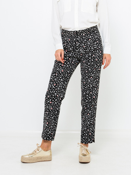 CAMAIEU Schwarz gemusterte Damenhose CAMAIEU