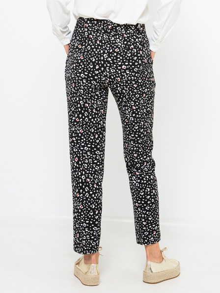 CAMAIEU Schwarz gemusterte Damenhose CAMAIEU