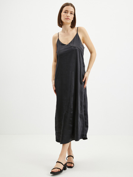 ONLY Schwarzes Midikleid aus Satin für Damen ONLY Cosmo