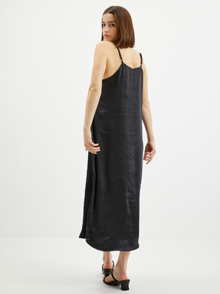 ONLY Schwarzes Midikleid aus Satin für Damen ONLY Cosmo