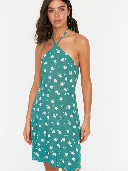 Trendyol Grünes gemustertes Damenkleid Trendyol